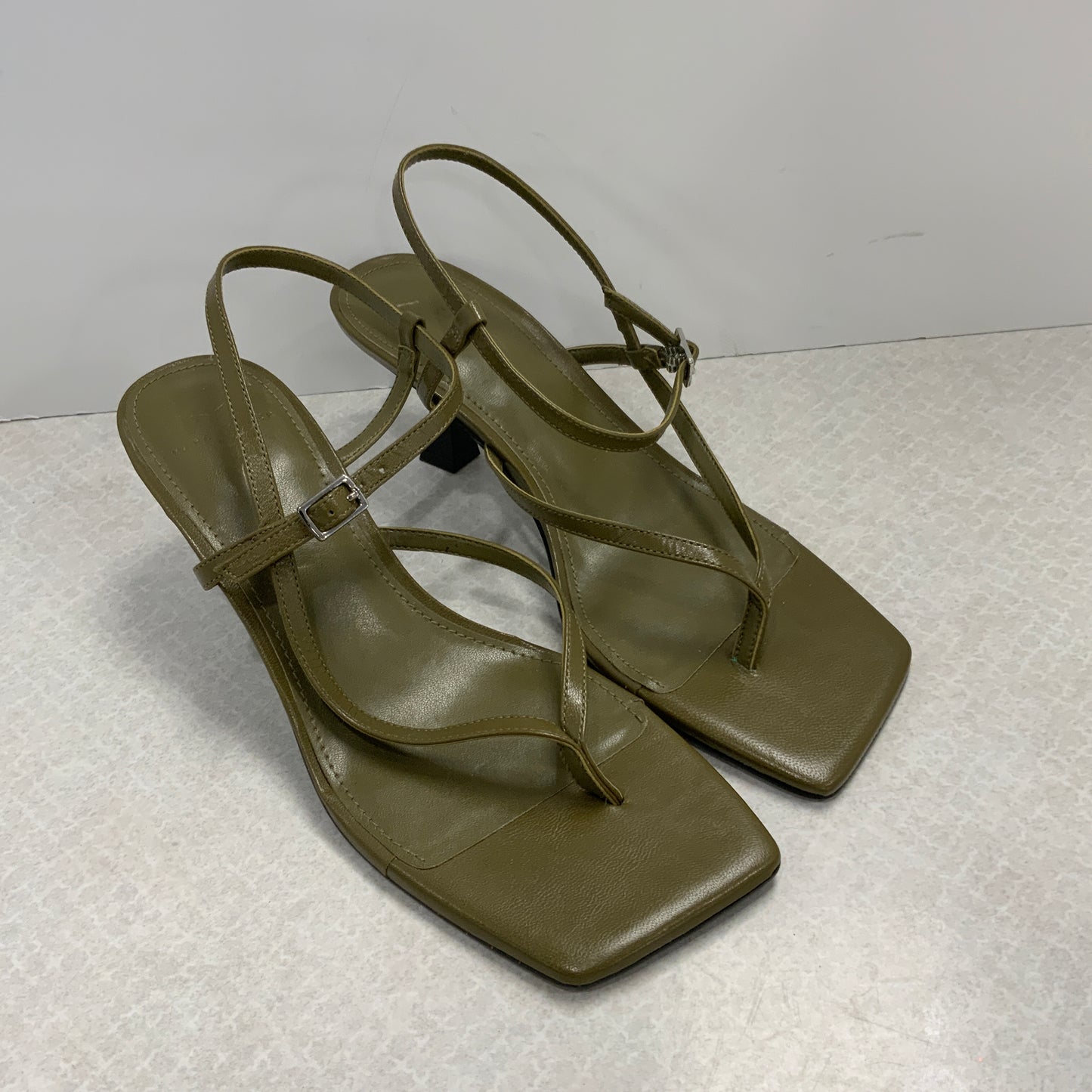 Green Sandals Heels Stiletto Marc Fisher, Size 8