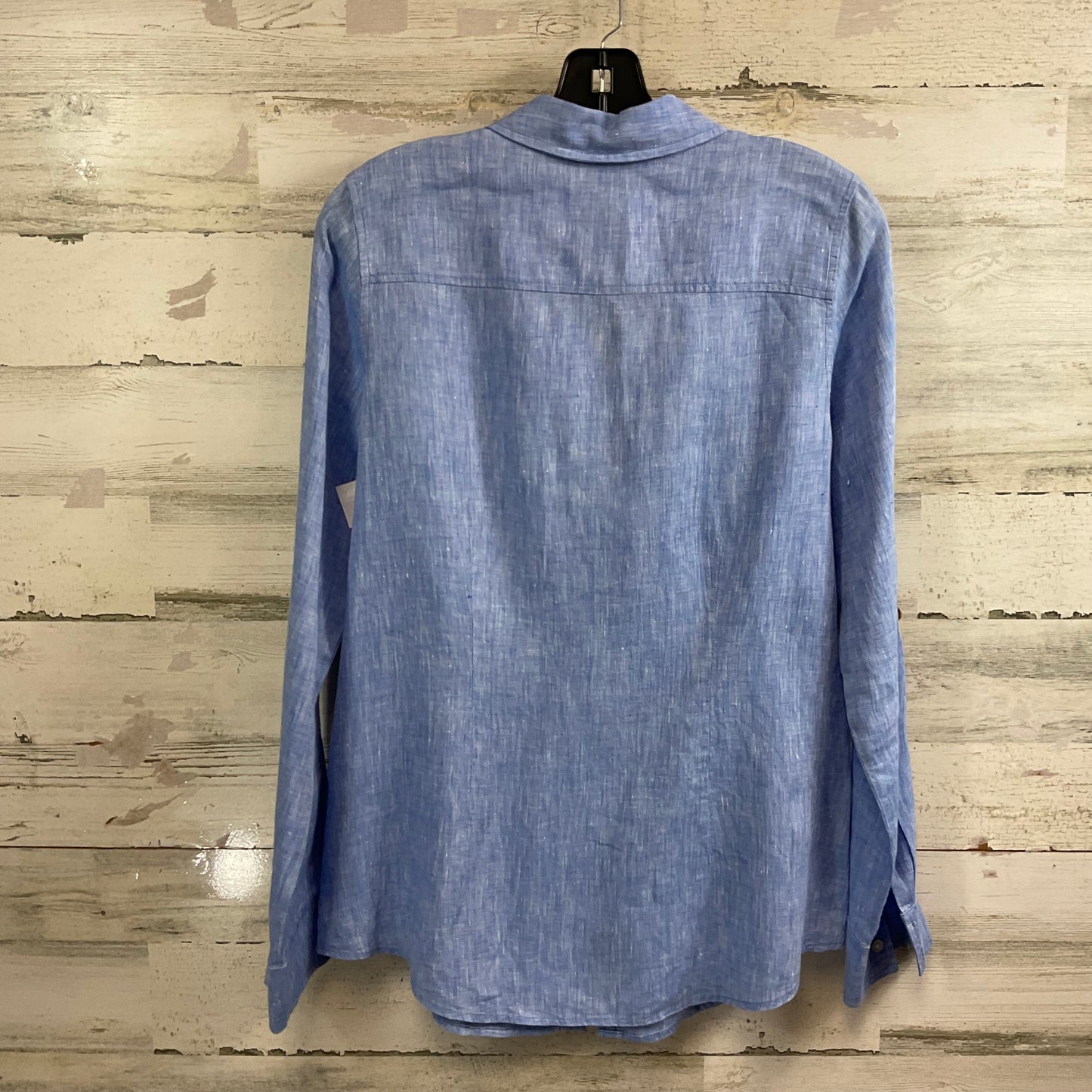 Blouse Long Sleeve By Foxcroft In Blue, Size: S