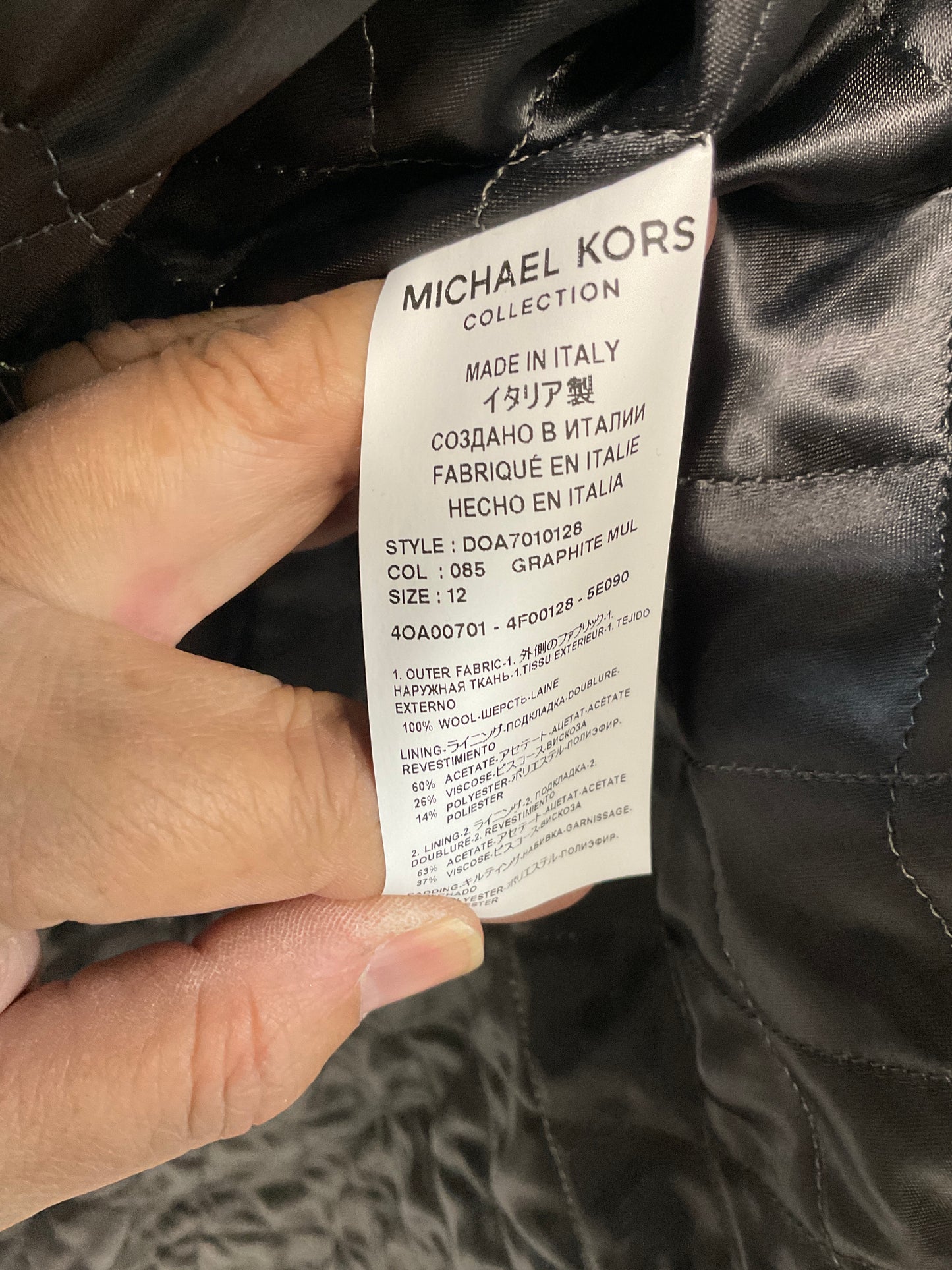 Coat Luxury Designer By Michael Kors Collection In Black, Size: L