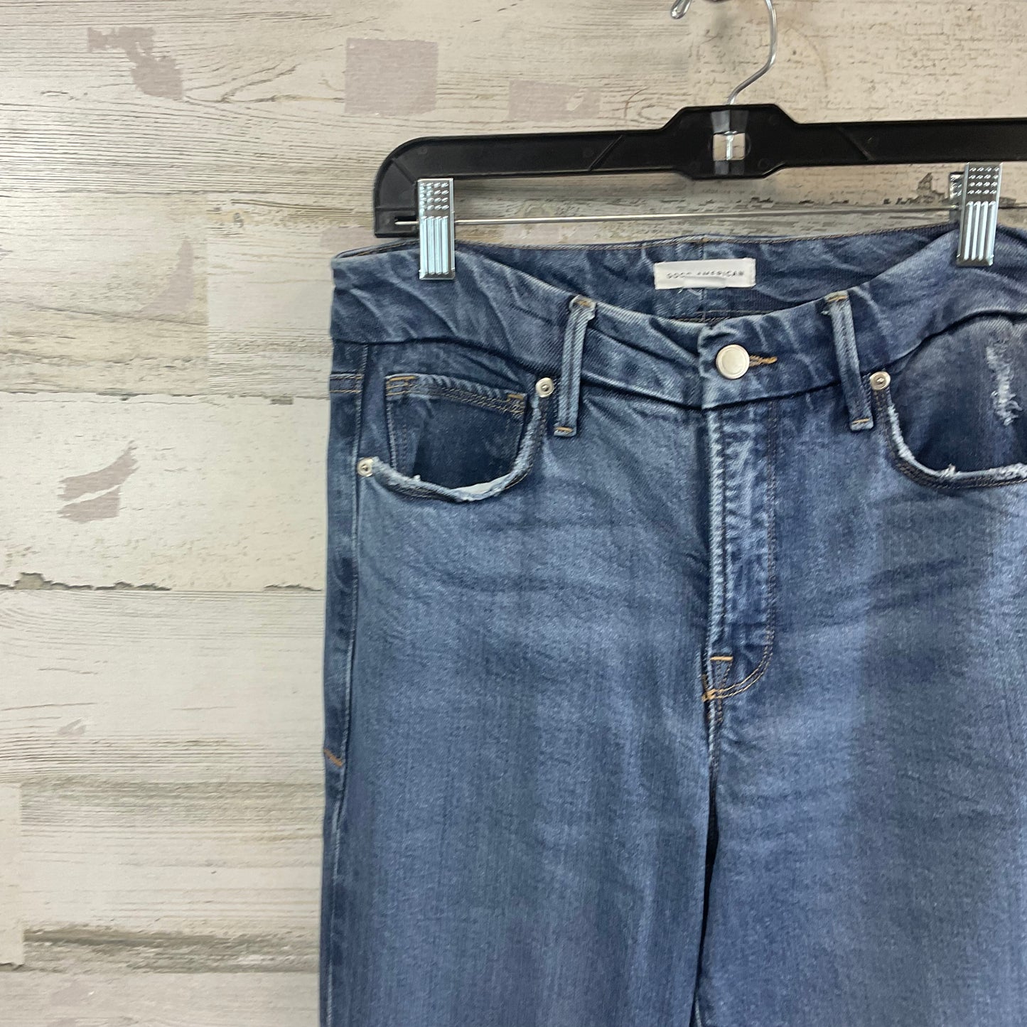 Jeans Straight By Good American In Blue Denim, Size: 4