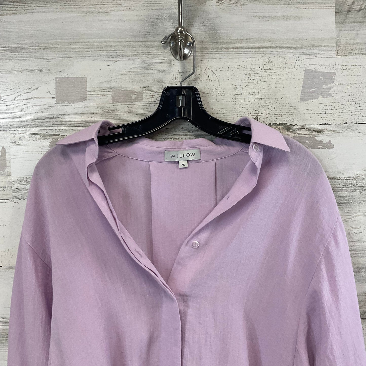 Blouse Long Sleeve By WILLOW In Purple, Size: Xs