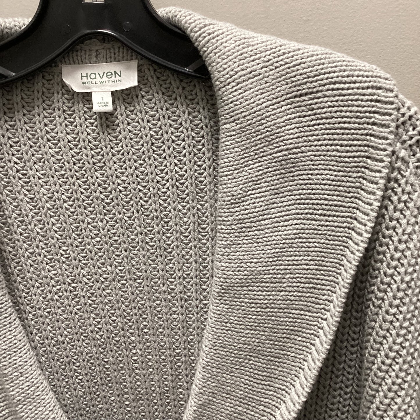 Sweater Cardigan By Talbots In Grey, Size: L