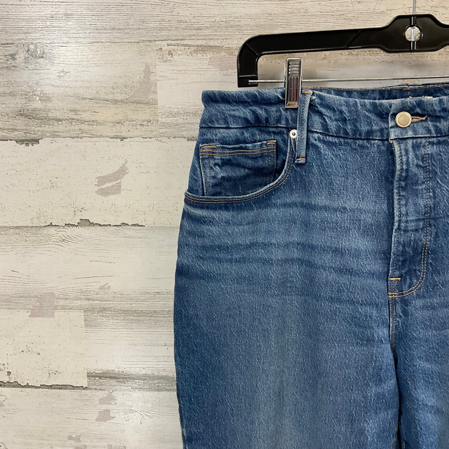 Jeans Straight By Good American In Blue Denim, Size: 12