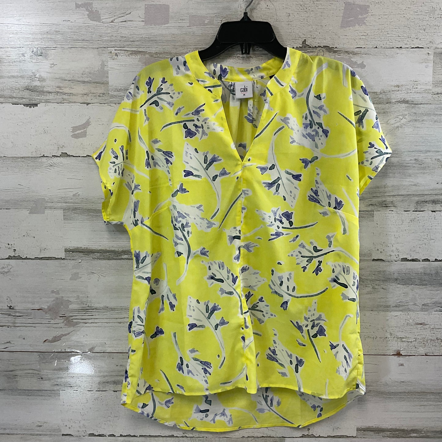 Top Short Sleeve By Cabi In Yellow, Size: M