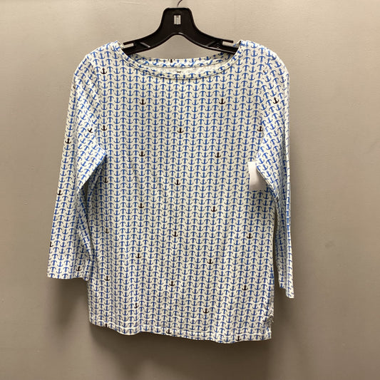 Top Long Sleeve By Talbots In Blue