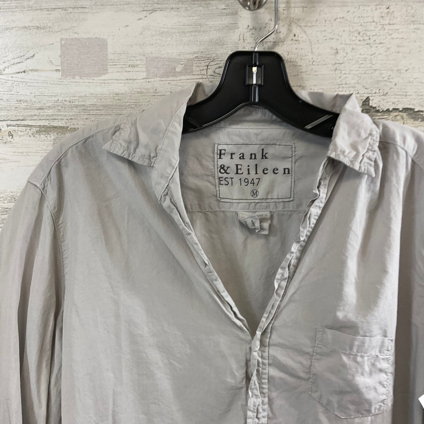 Blouse Long Sleeve By Frank And Eileen In Grey, Size: M