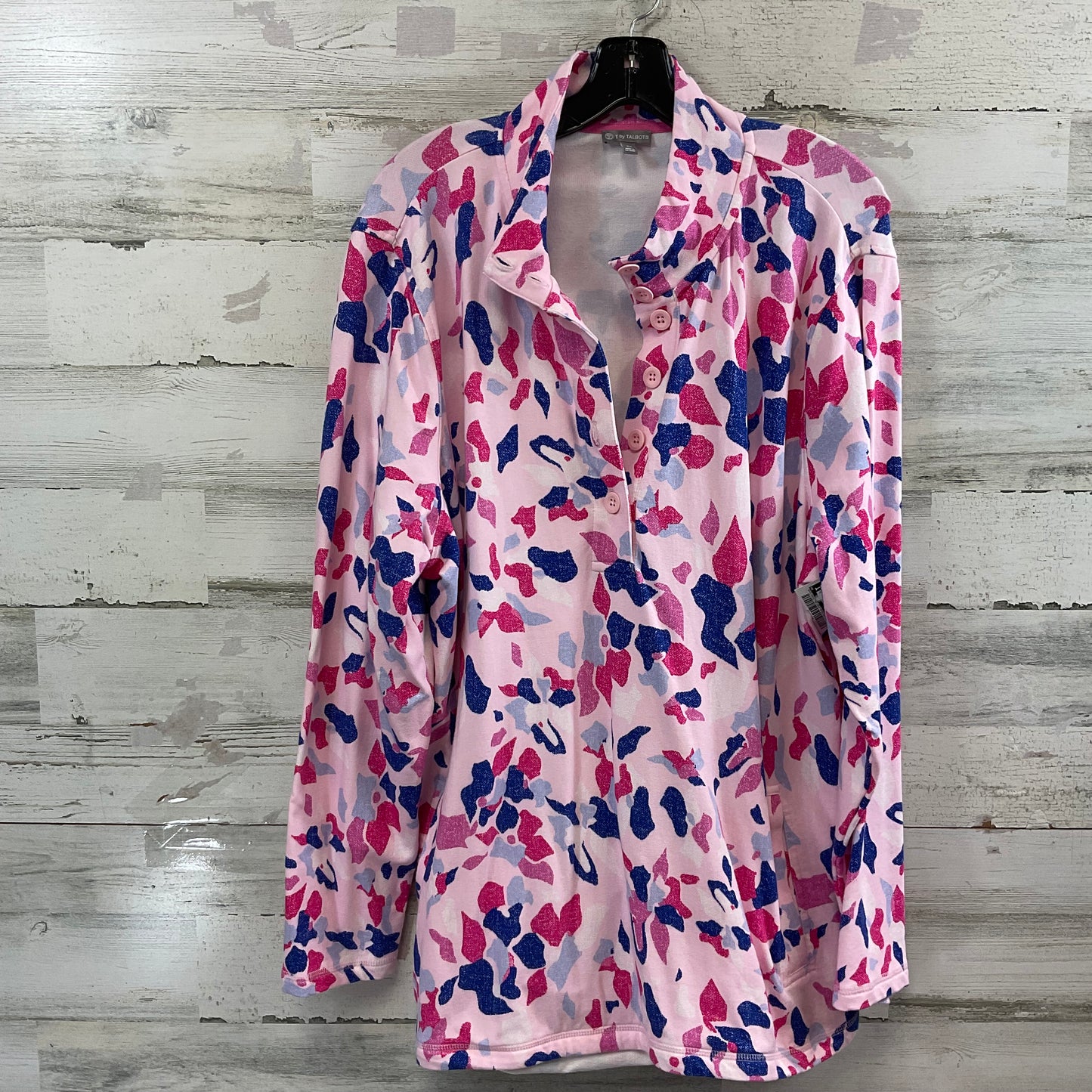 Top Long Sleeve By Talbots In Pink, Size: 2x