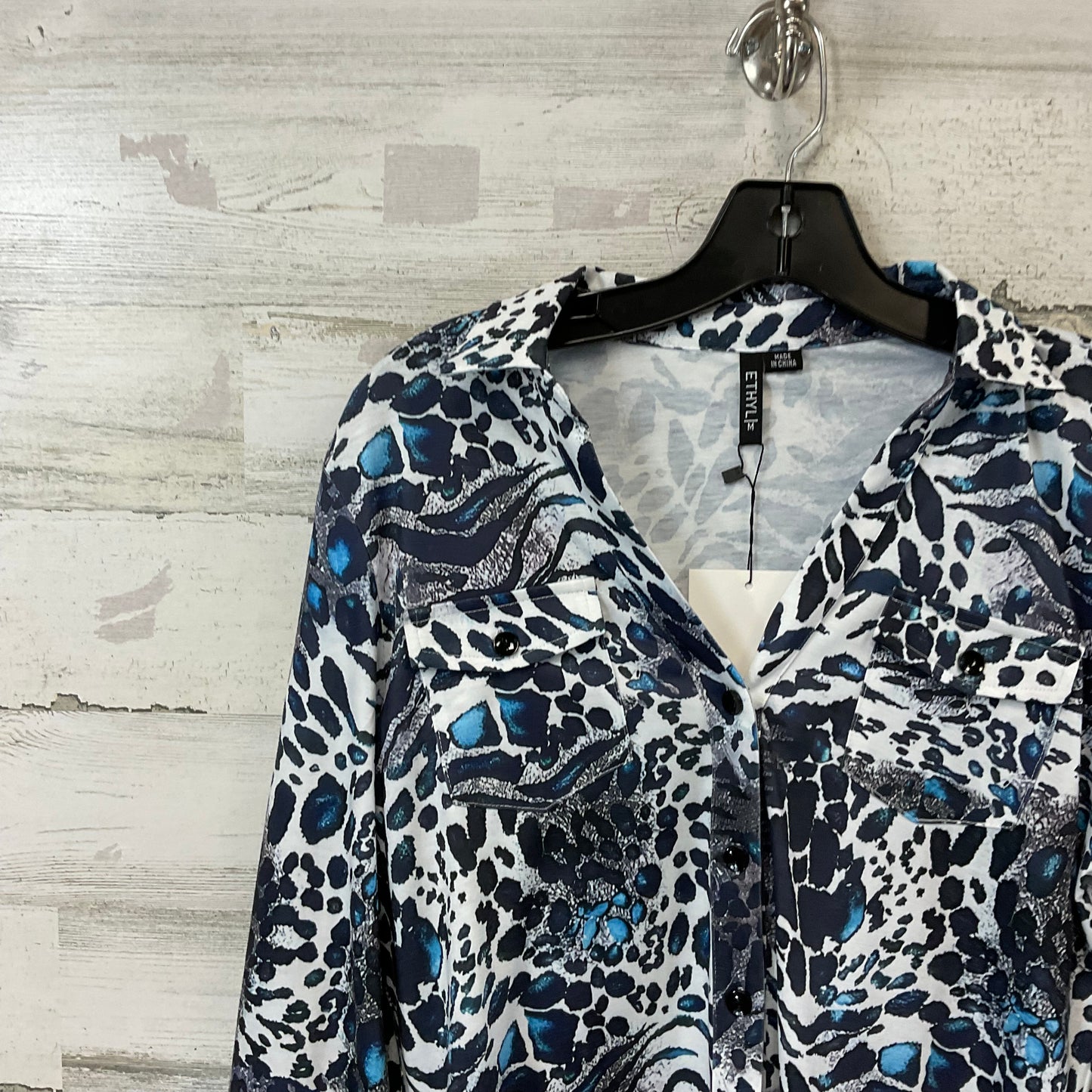 Top Long Sleeve By Ethyl In Animal Print, Size: M