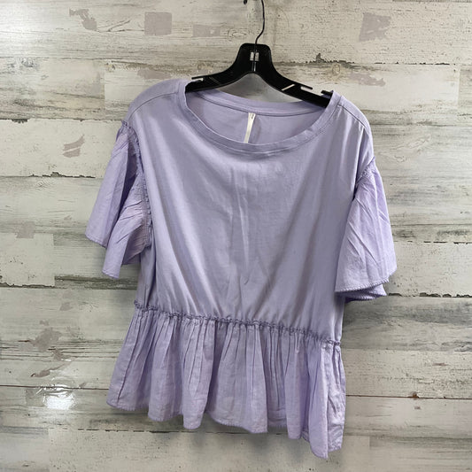 Top Short Sleeve By Anthropologie In Purple, Size: S