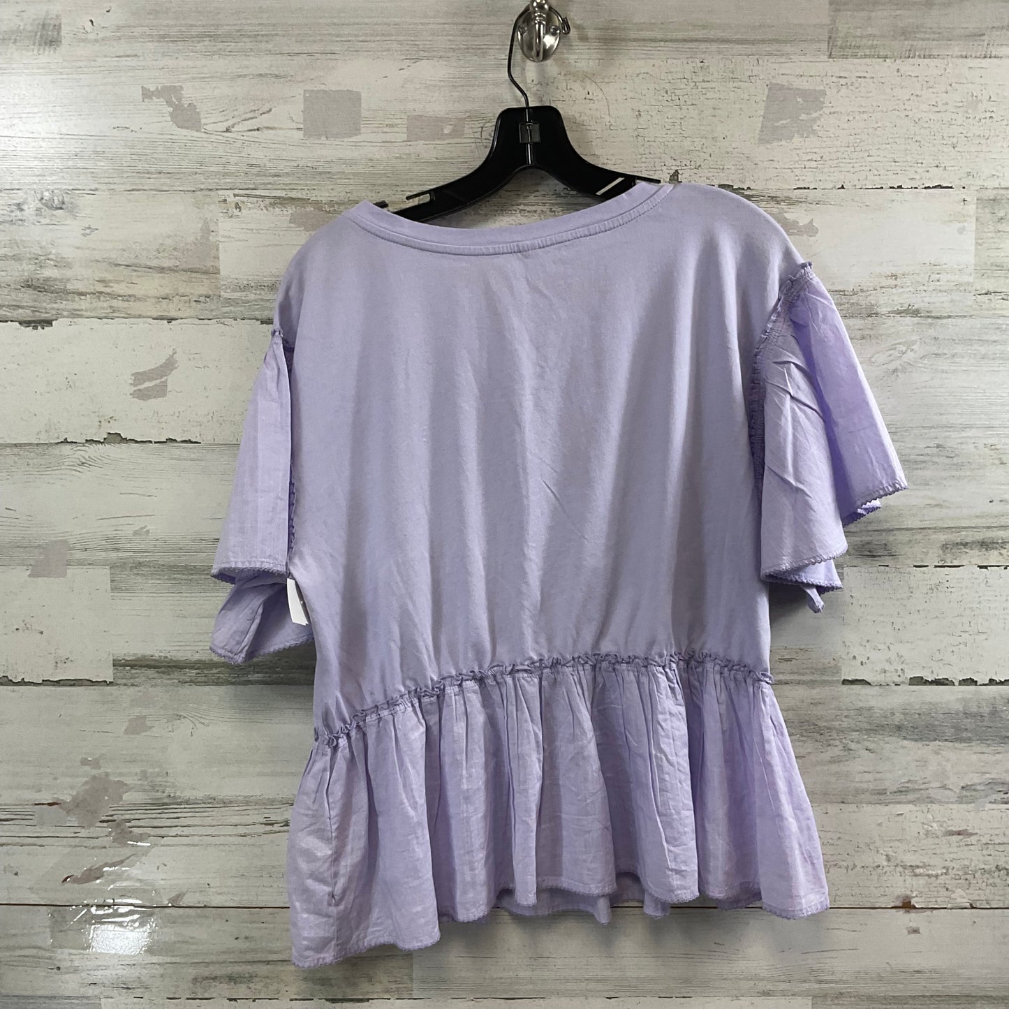 Top Short Sleeve By Anthropologie In Purple, Size: S