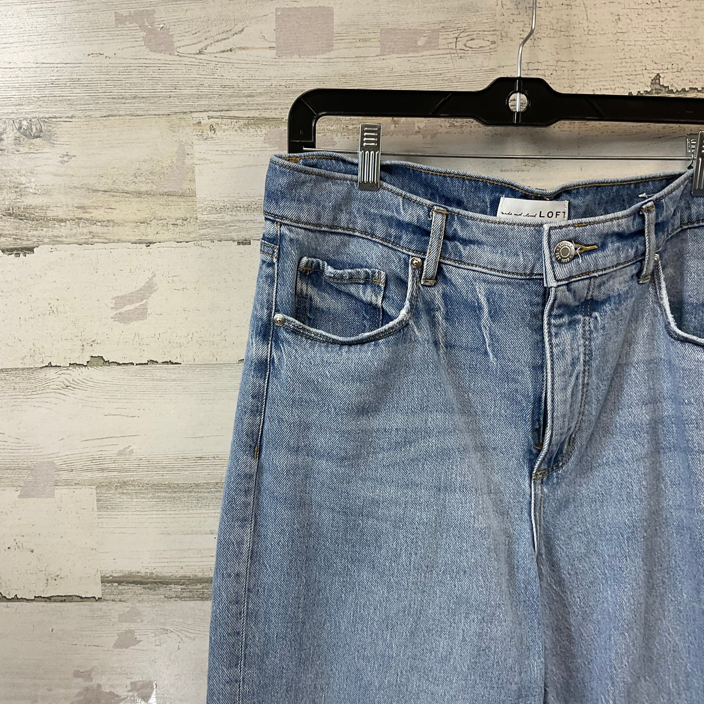 Jeans Wide Leg By Loft In Blue Denim, Size: 8