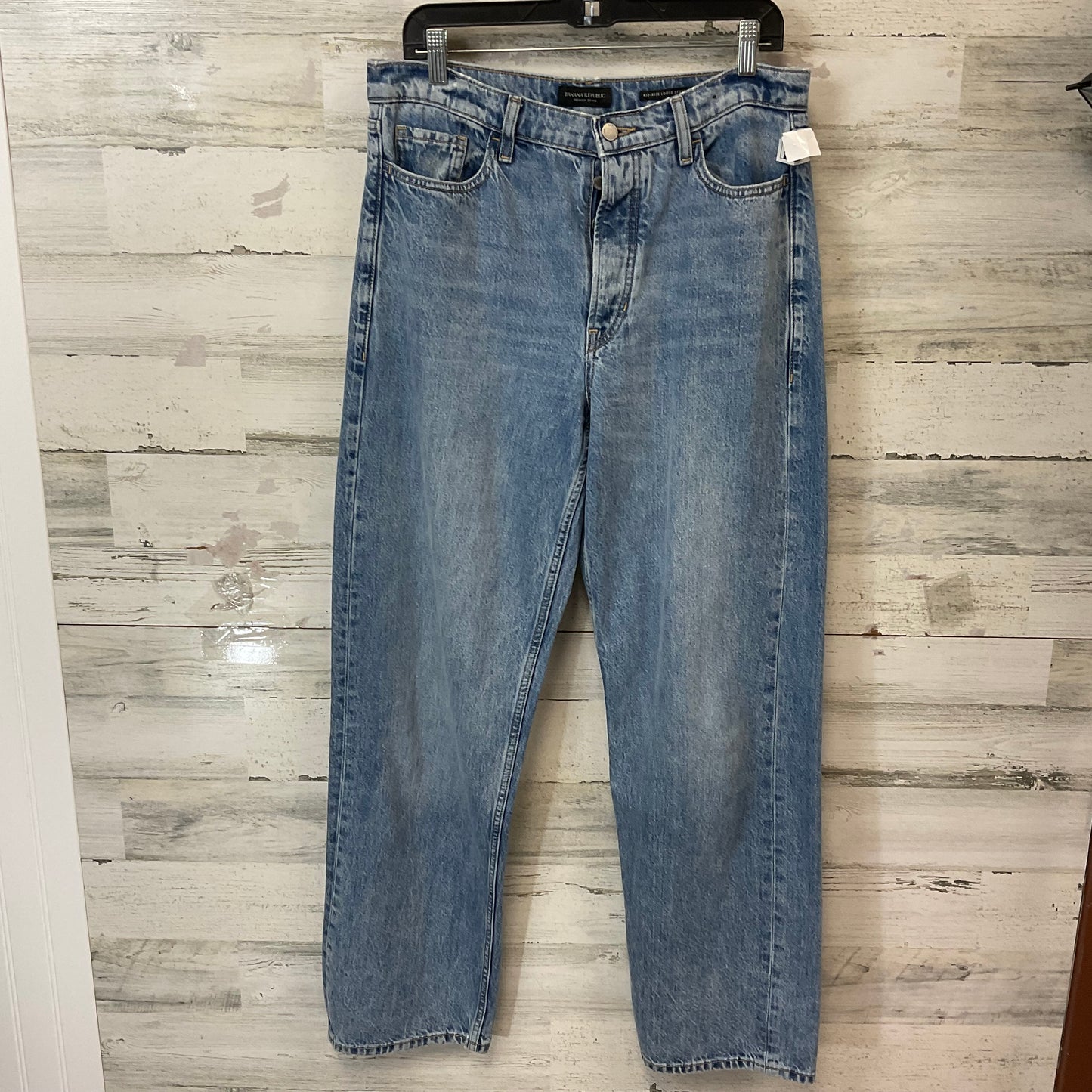 Jeans Straight By Banana Republic In Blue Denim, Size: 8