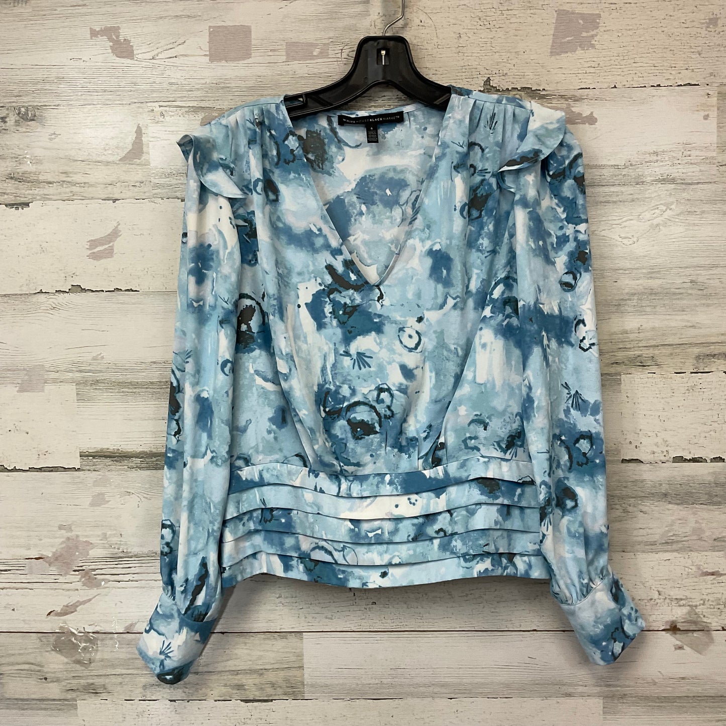 Top Long Sleeve By White House Black Market In Blue, Size: S