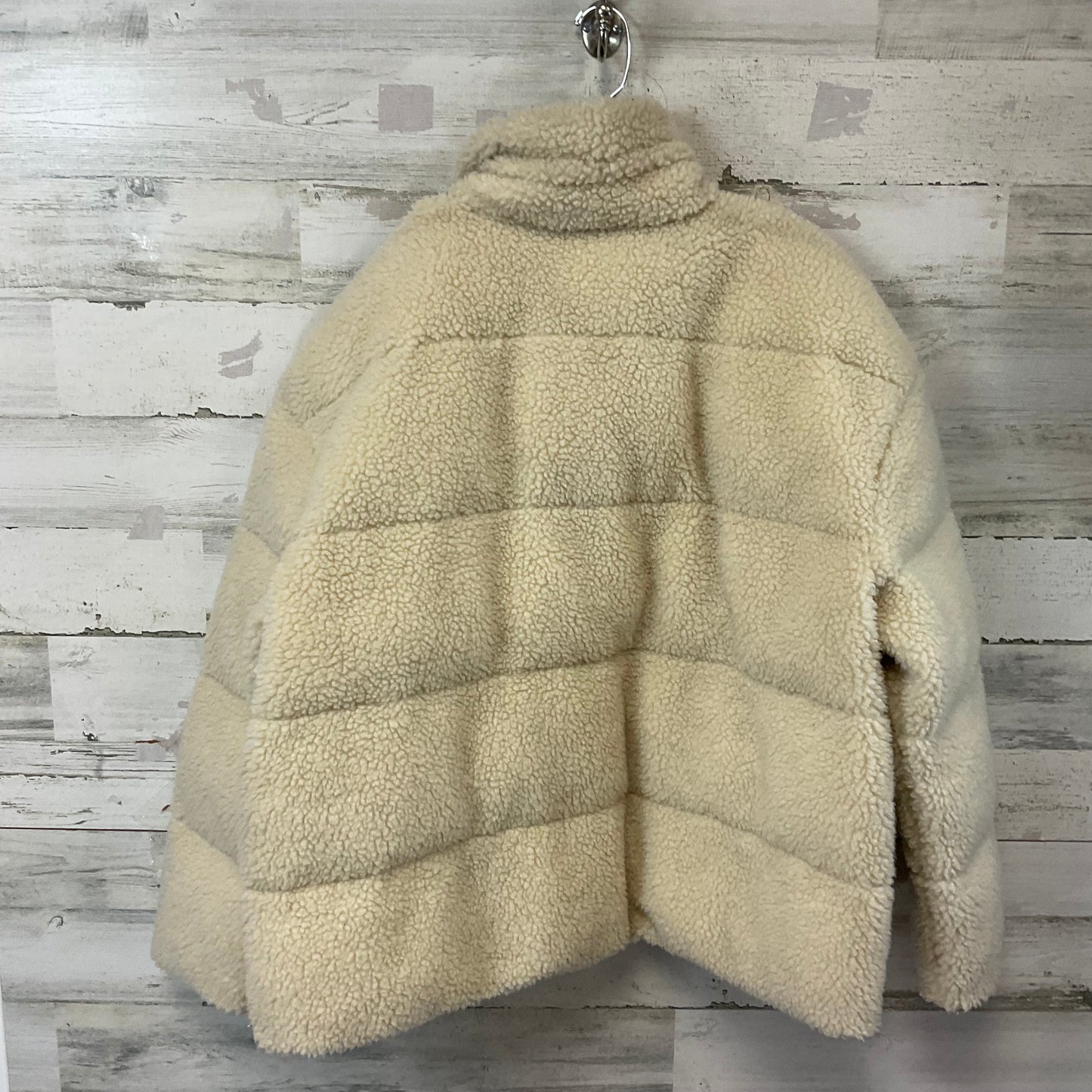 Coat Faux Fur & Sherpa By Madewell In Cream & Green, Size: Xl