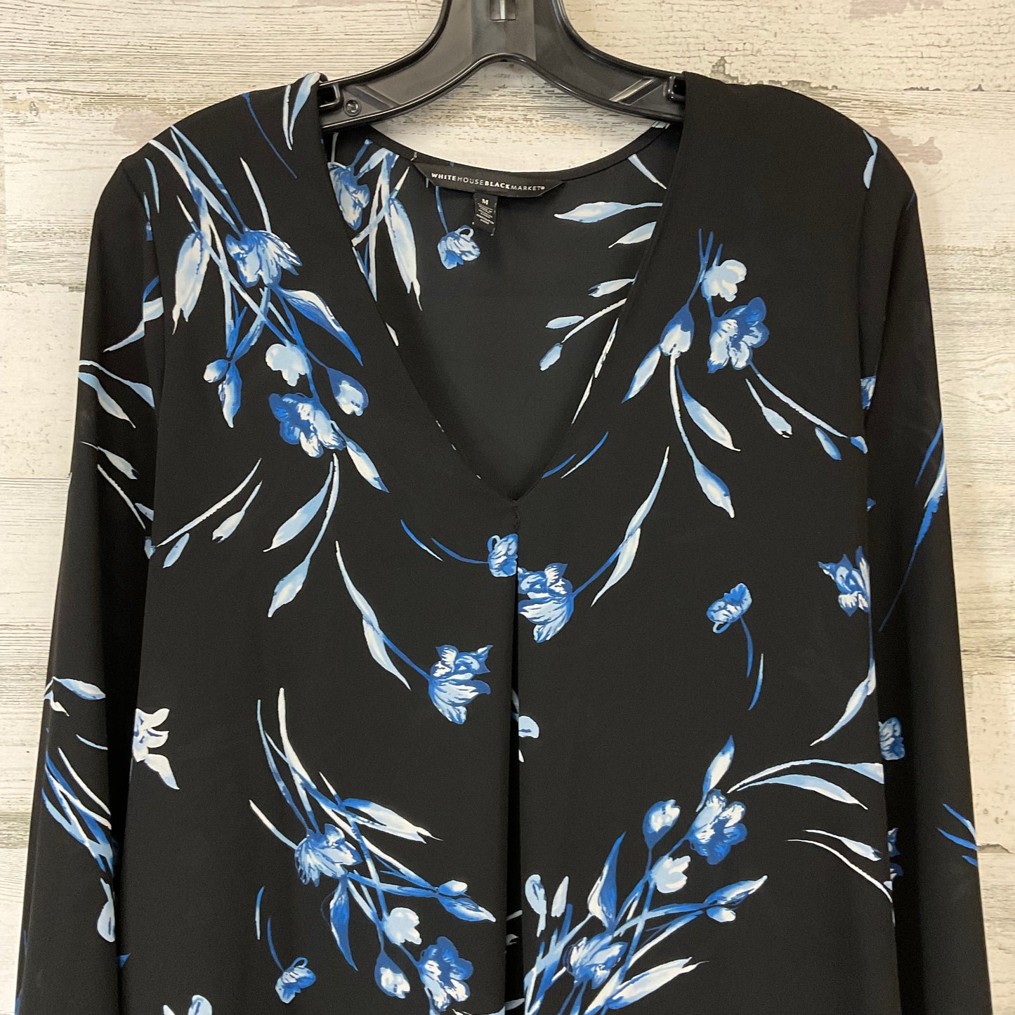 Blouse Long Sleeve By White House Black Market In Black, Size: M