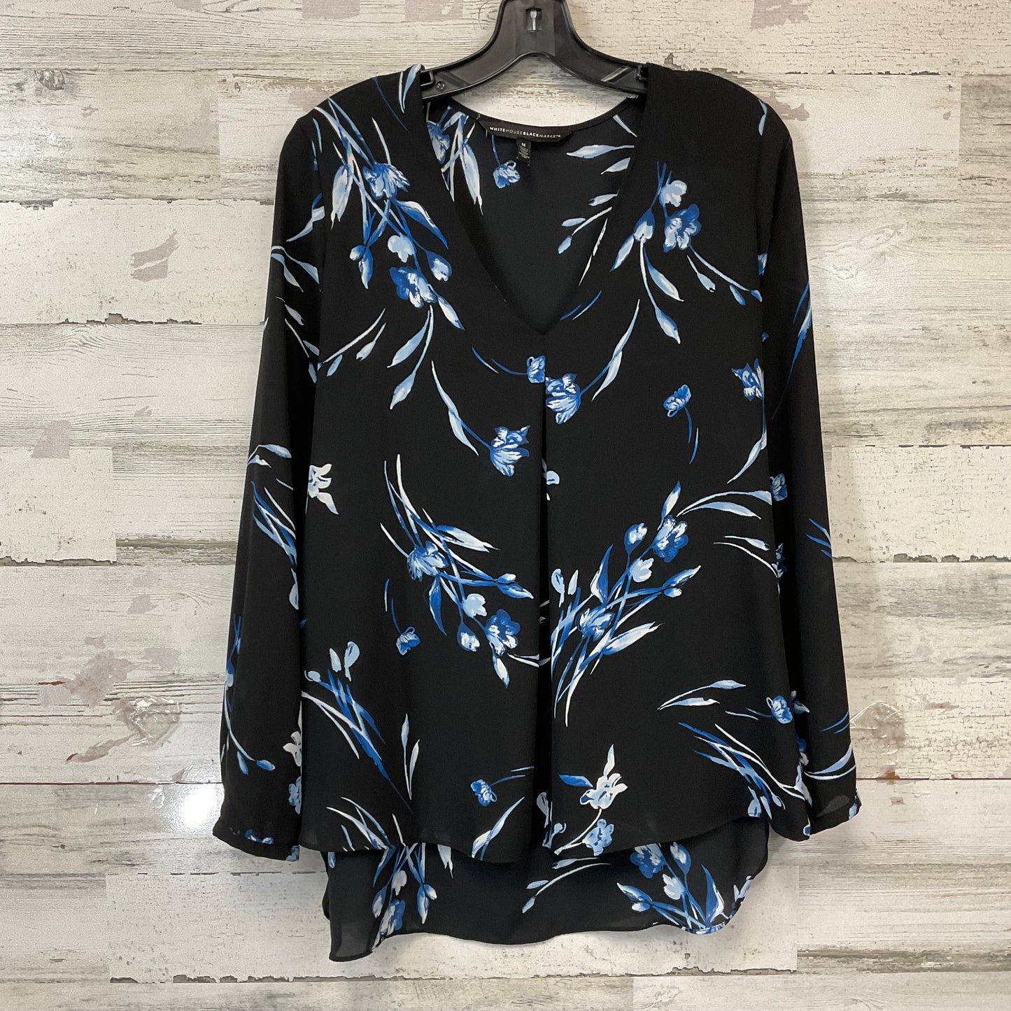 Blouse Long Sleeve By White House Black Market In Black, Size: M