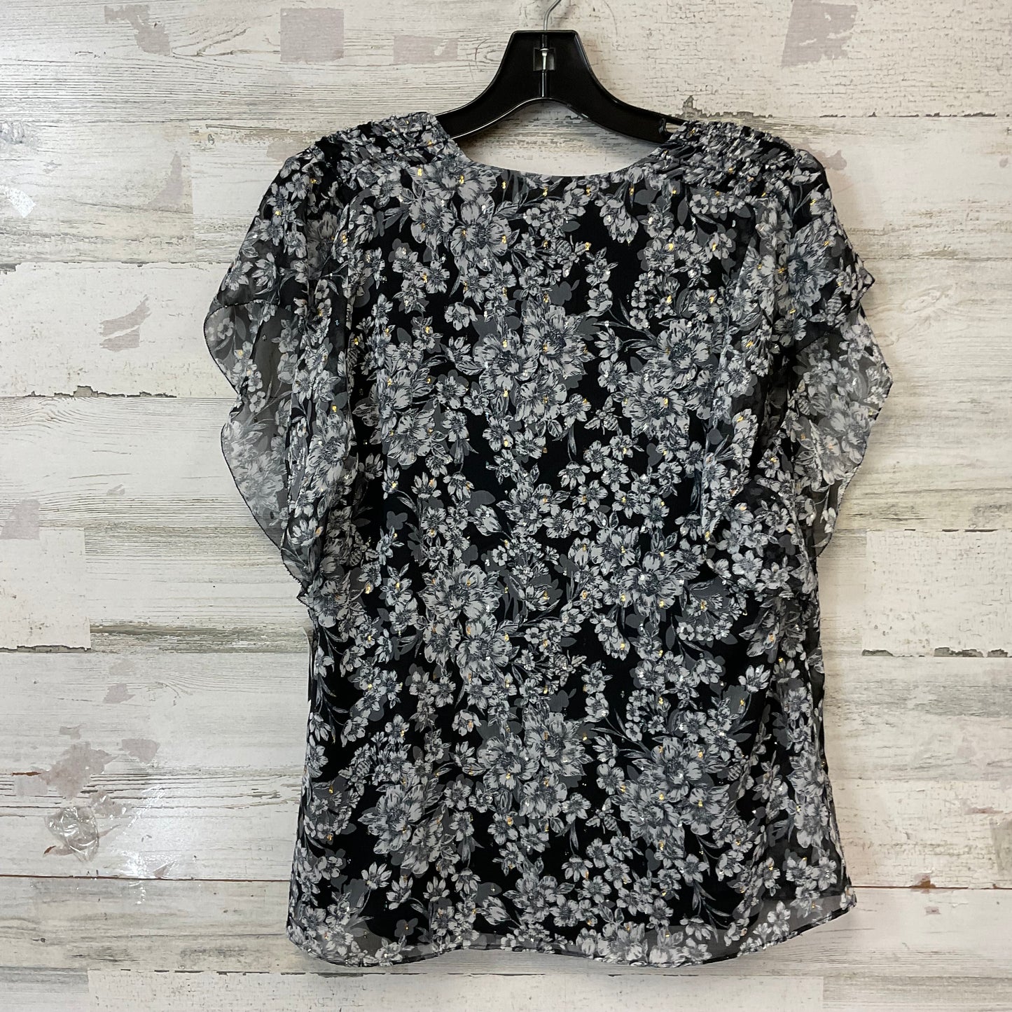 Top Short Sleeve By White House Black Market In Black, Size: S