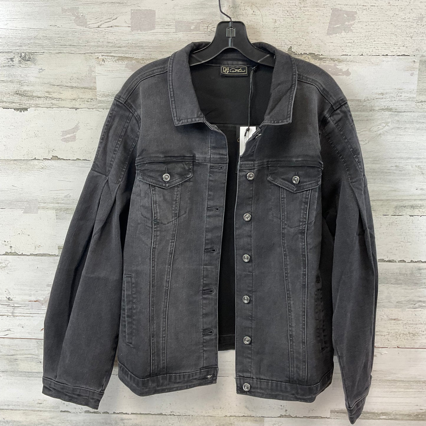 Jacket Denim By Diane Gilman In Black Denim, Size: Xl