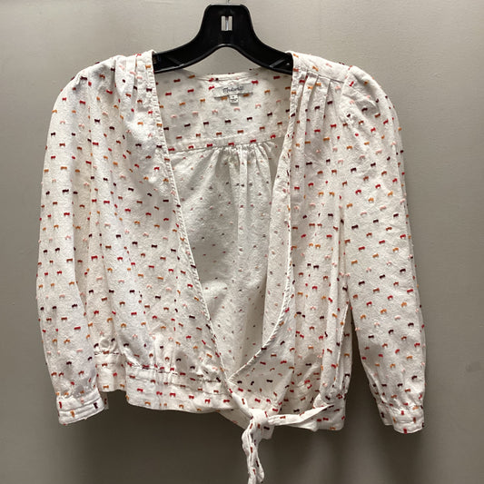 Top Long Sleeve By Madewell In White, Size: S