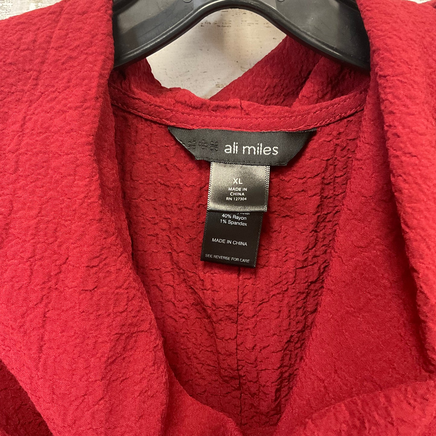 Top 3/4 Sleeve By Ali Miles In Red, Size: Xl