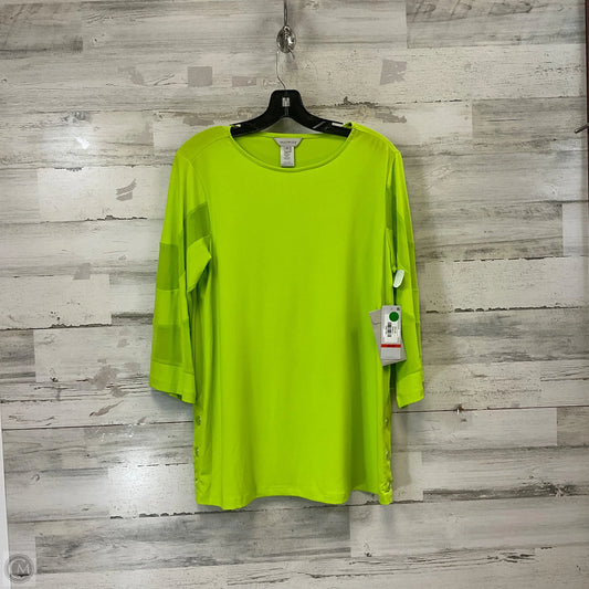 Top 3/4 Sleeve By Multiples In Green, Size: Xs
