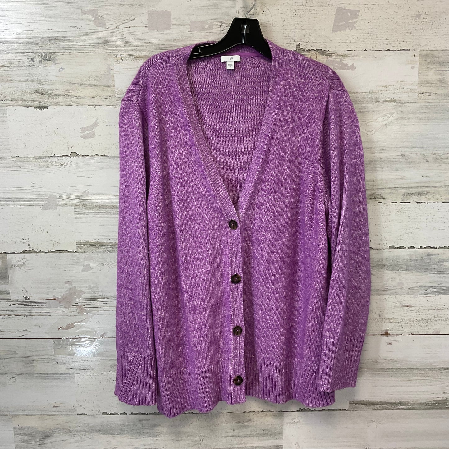 Sweater Cardigan By J. Jill In Purple, Size: 2x