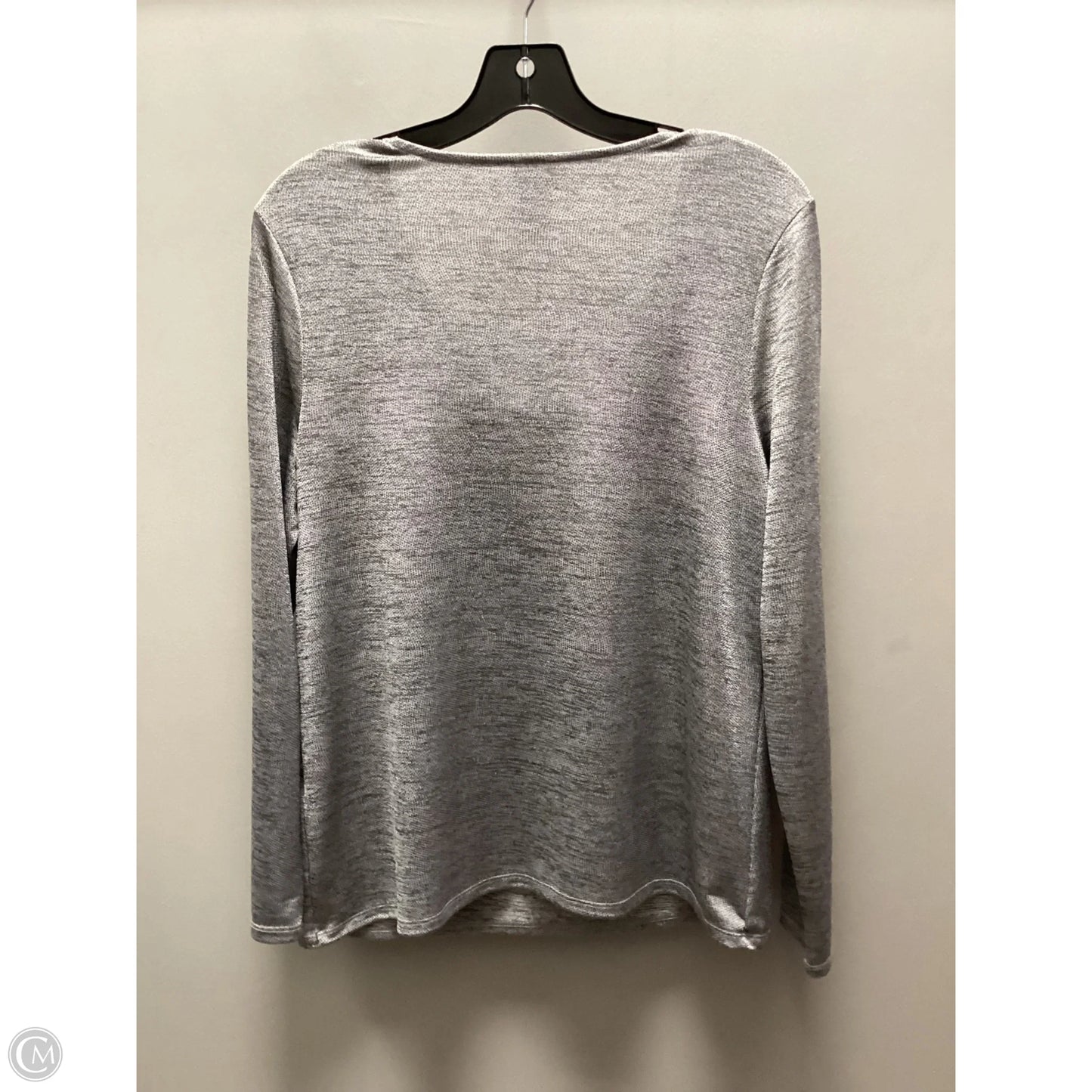 Top Long Sleeve By Chicos In Silver, Size: M