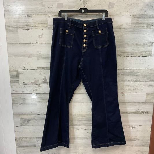 Jeans Flared By Bold Elements In Blue Denim, Size: 18