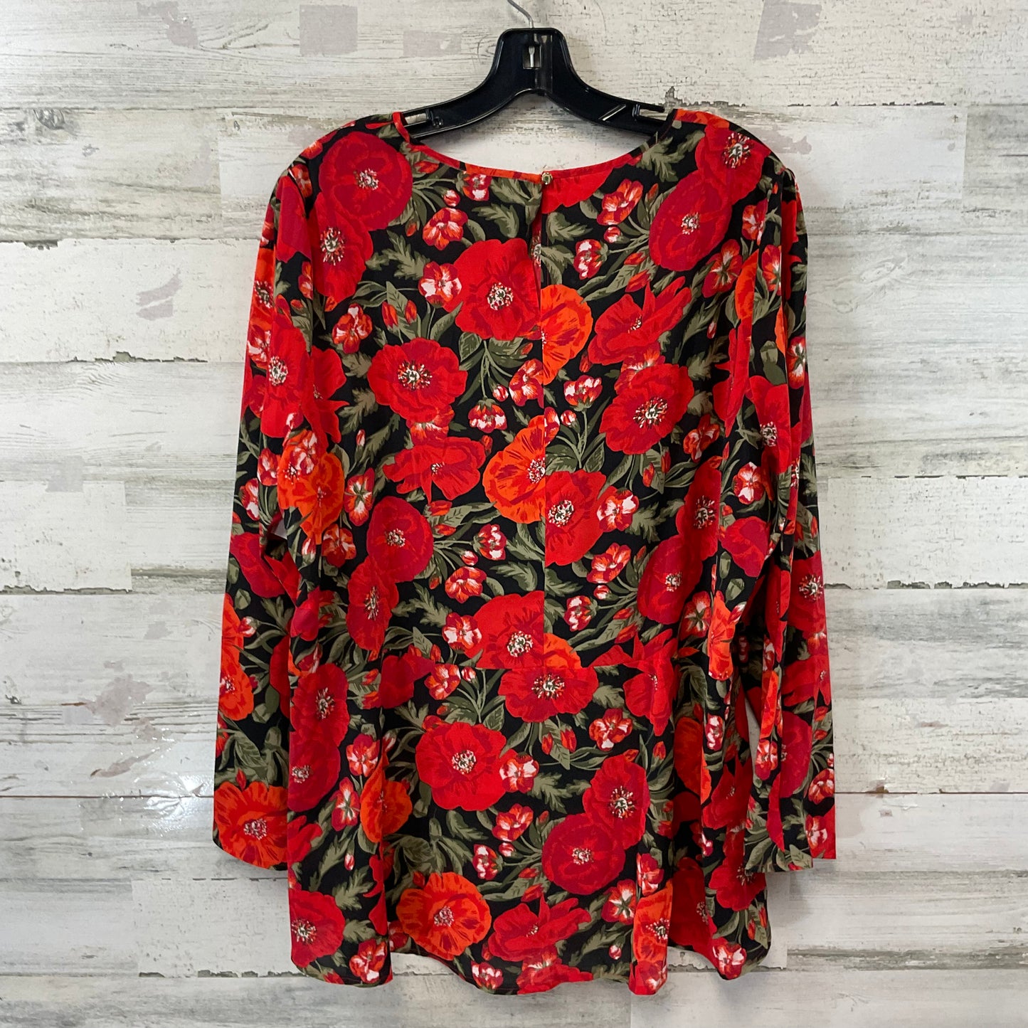 Top Long Sleeve By DU JOUR In Red, Size: 1x