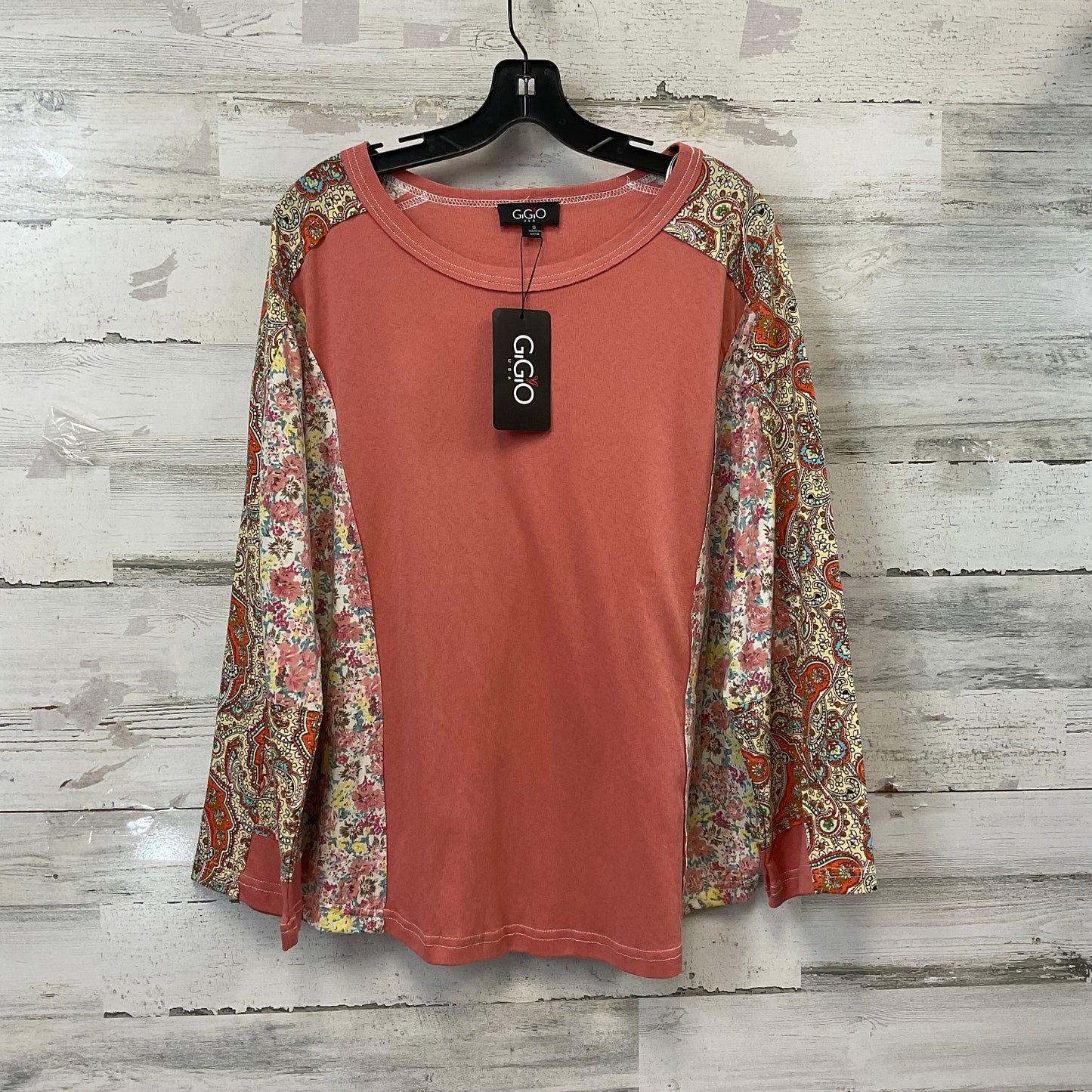 Top Long Sleeve By Gigio In Orange, Size: S