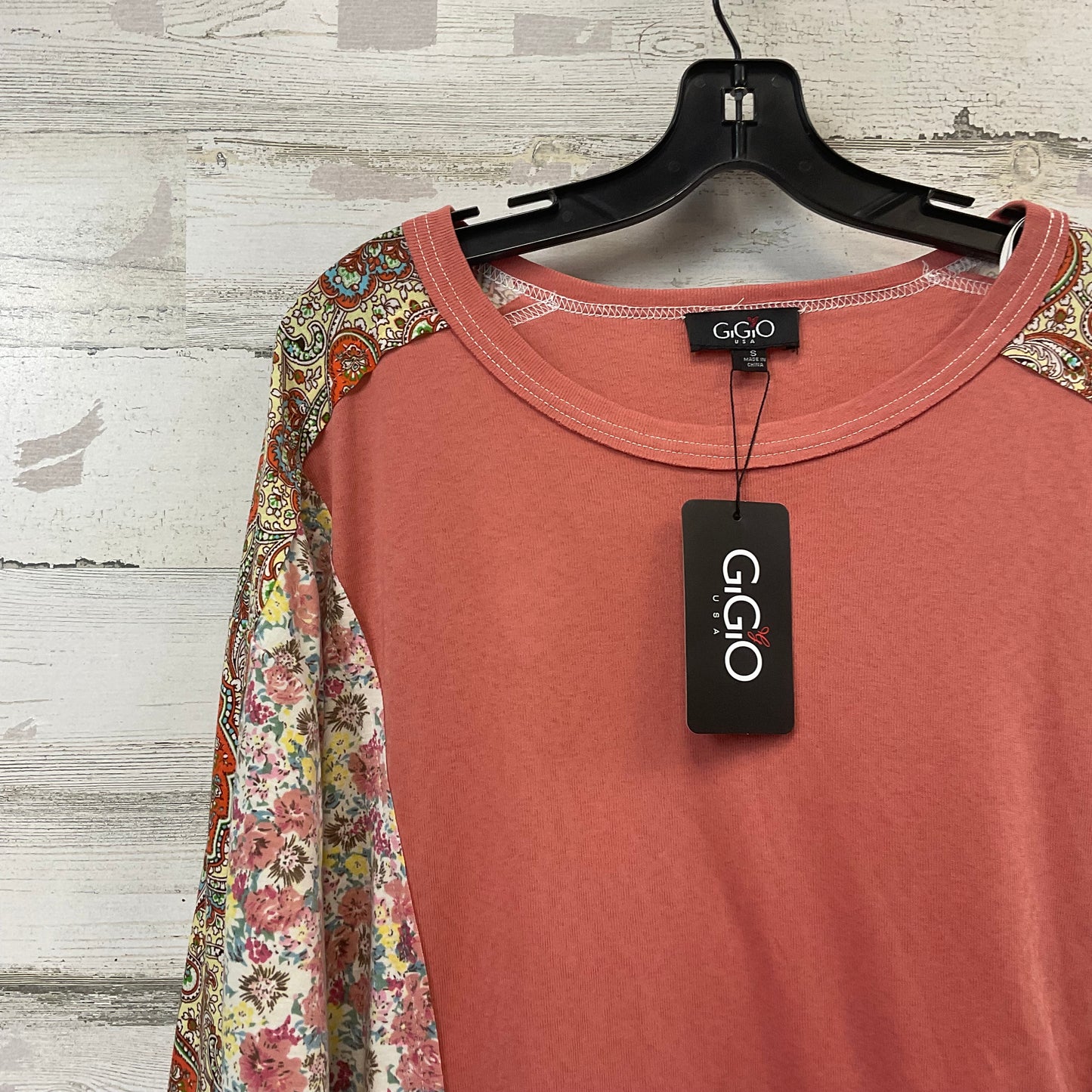 Top Long Sleeve By Gigio In Orange, Size: S