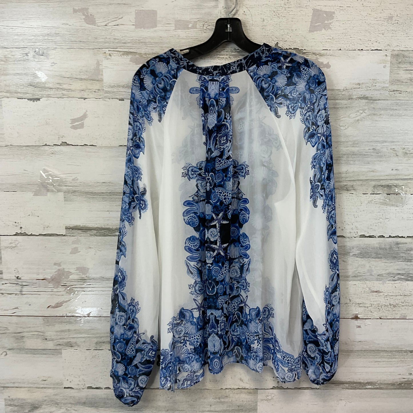 Blouse Long Sleeve By White House Black Market In Blue, Size: Xl