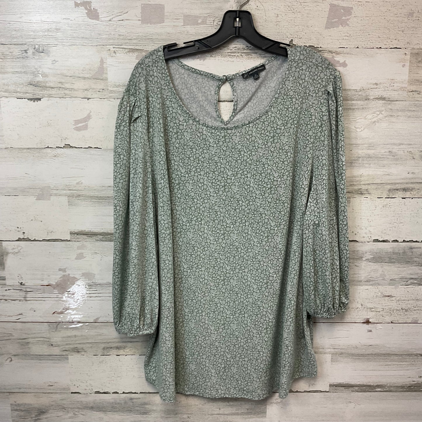 Top 3/4 Sleeve By Adrianna Papell In Green, Size: 3x