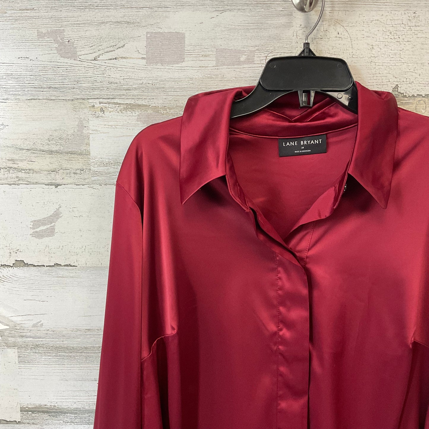 Blouse Long Sleeve By Lane Bryant In Red, Size: 2x