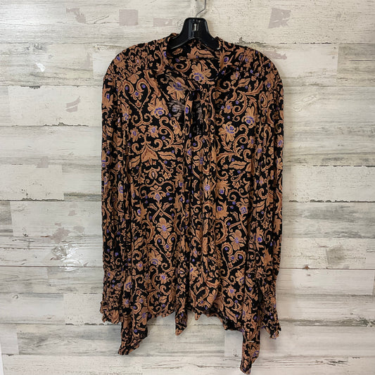 Blouse Long Sleeve By Free People In Black, Size: L