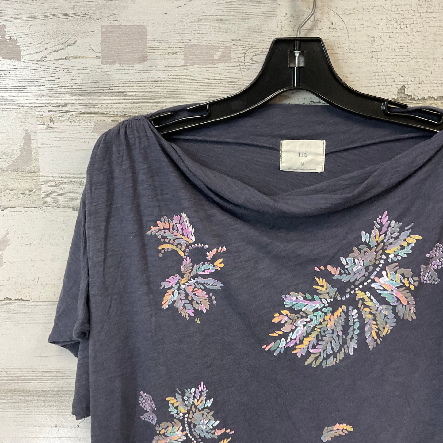 Top Short Sleeve By Anthropologie In Blue, Size: M