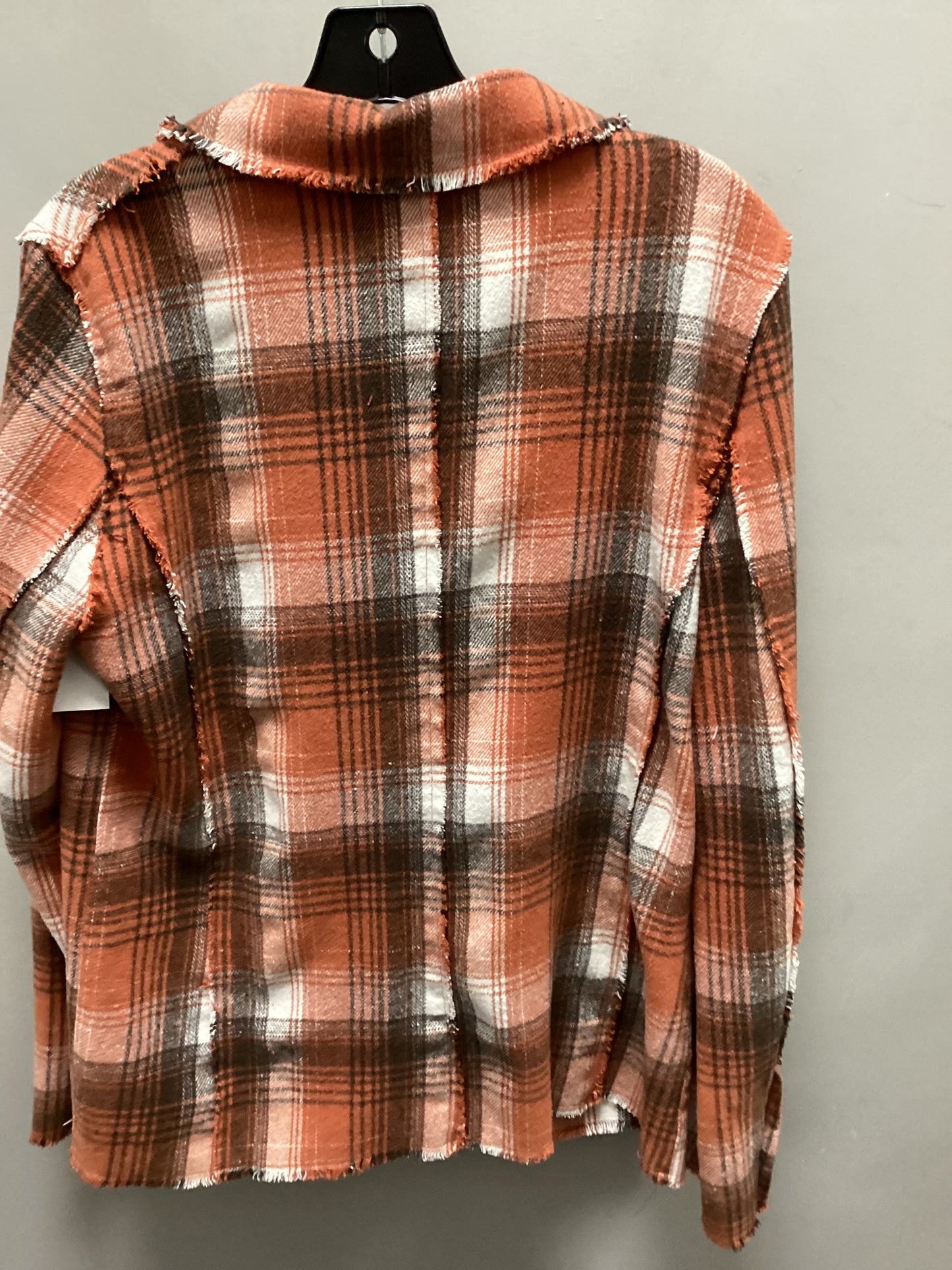 Jacket Shirt By Pol In Orange, Size: S