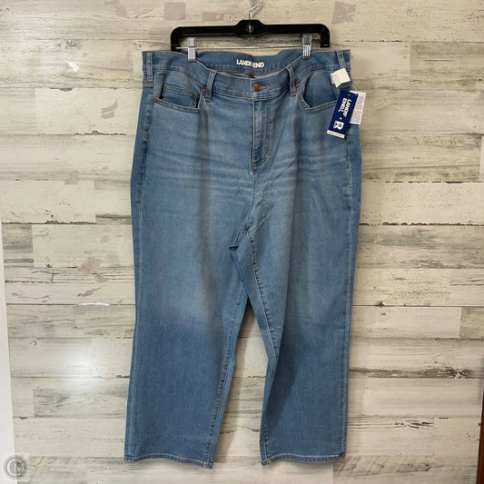 Jeans Straight By Lands End In Blue Denim, Size: 22