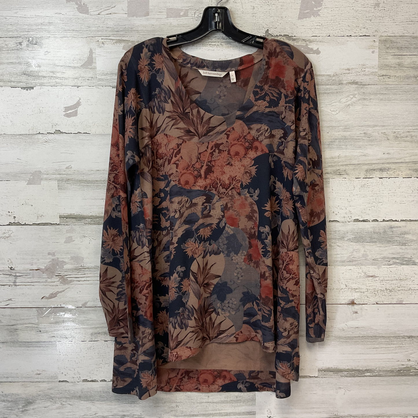 Top Long Sleeve By Soft Surroundings In Floral Print, Size: L