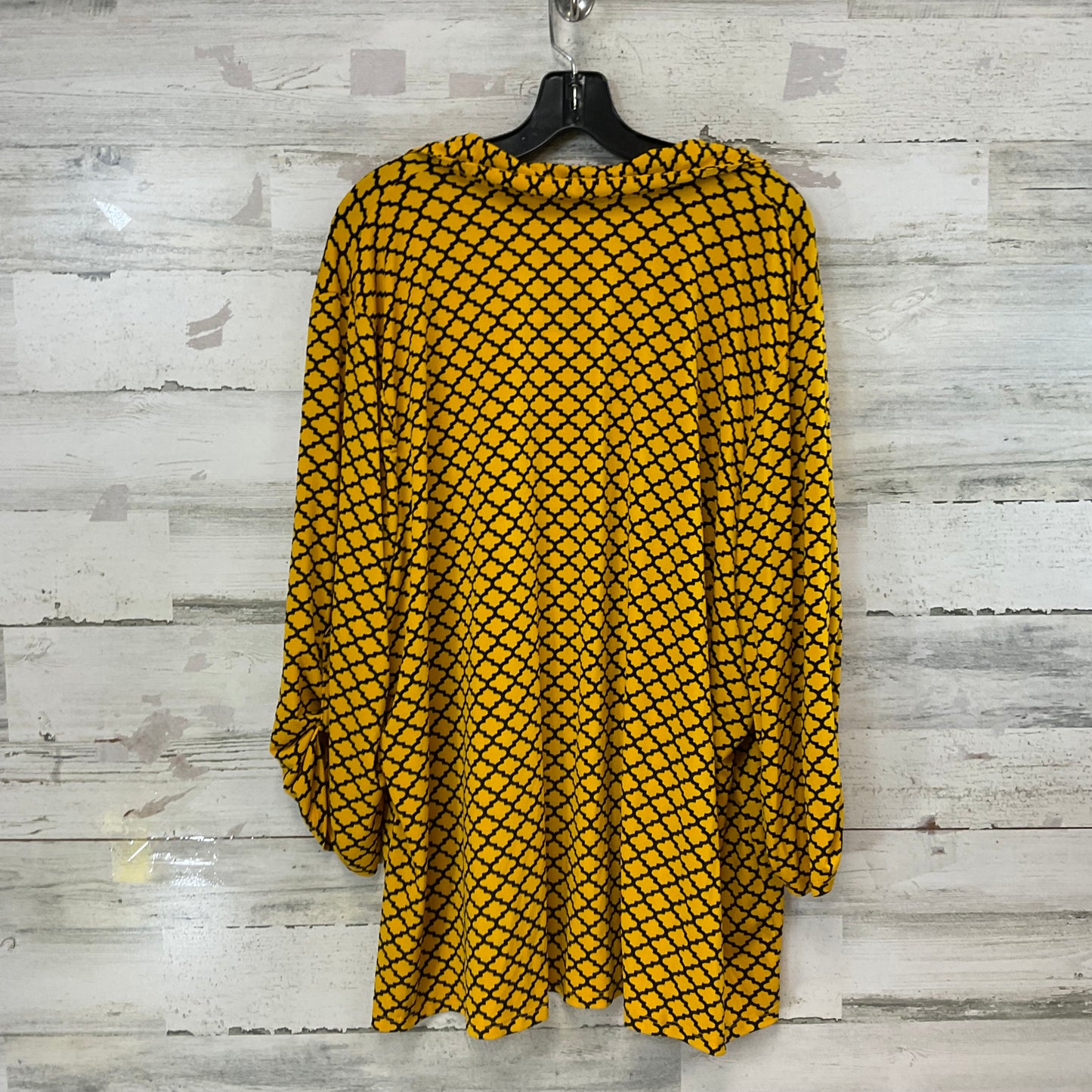 Blouse 3/4 Sleeve By Ny Collection In Yellow, Size: 3x