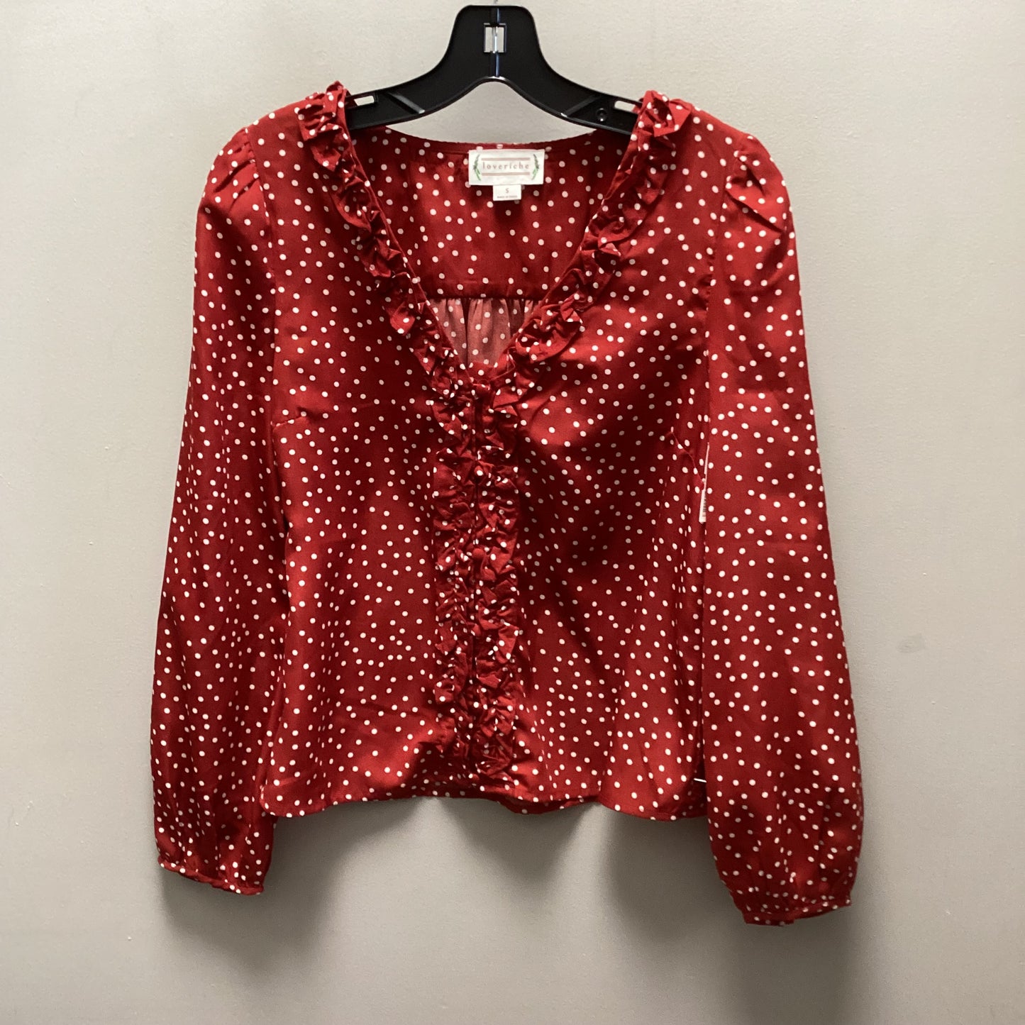 Top Long Sleeve By LOVE RICHE  In Red, Size: S