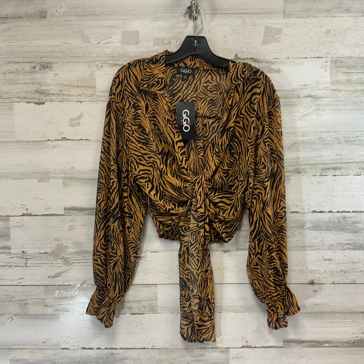 Top Long Sleeve By Gigio In Animal Print, Size: S