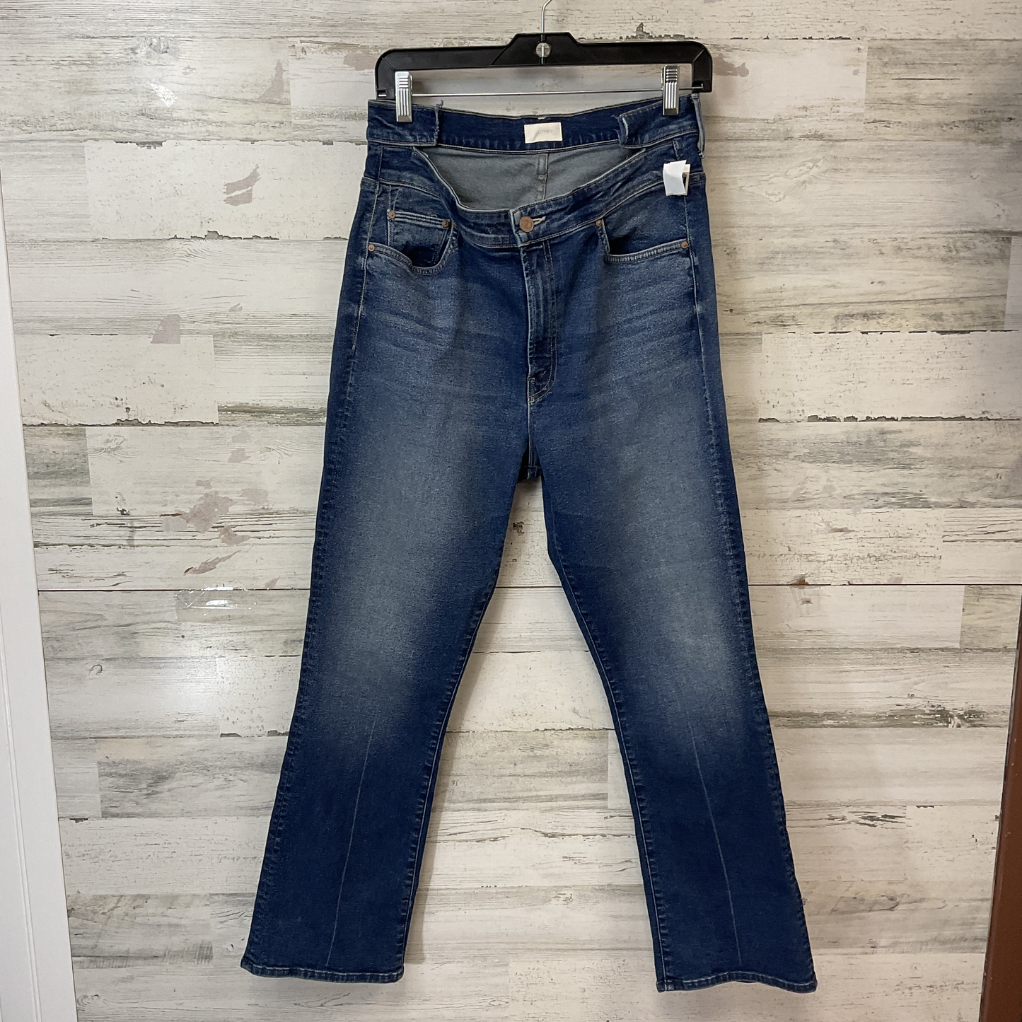 Jeans Boot Cut By Mother In Blue Denim, Size: 14