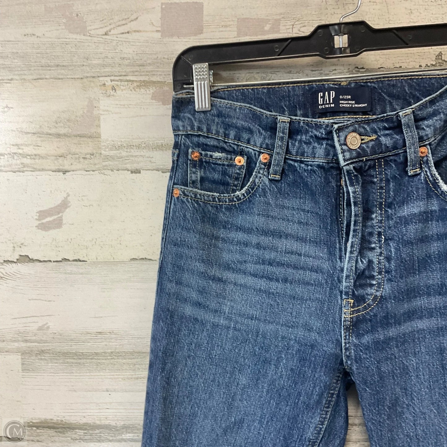 Jeans Straight By Gap In Blue Denim, Size: 0