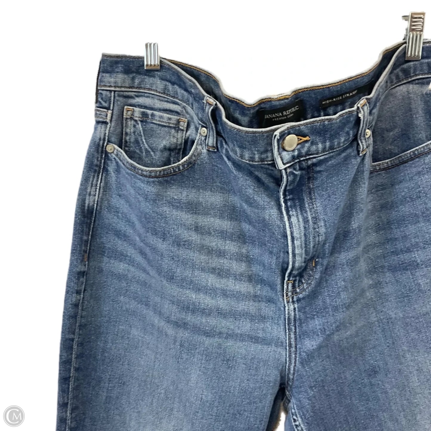 Jeans Straight By Banana Republic In Blue Denim, Size: 18