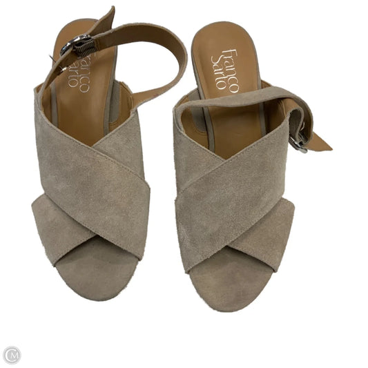 Sandals Heels Wedge By Franco Sarto In Brown, Size: 8.5