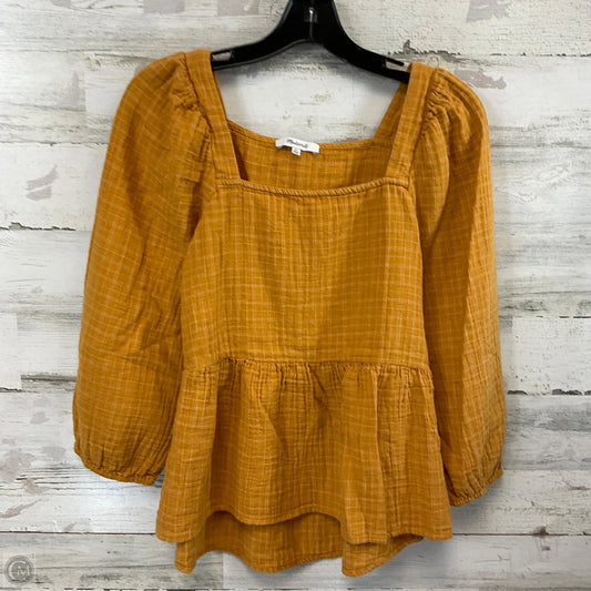 Top Long Sleeve By Madewell In Orange, Size: Xs