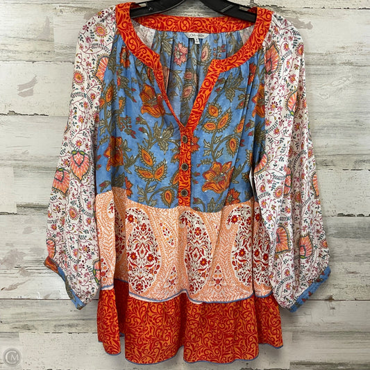 Top Long Sleeve By John Mark In Orange, Size: M