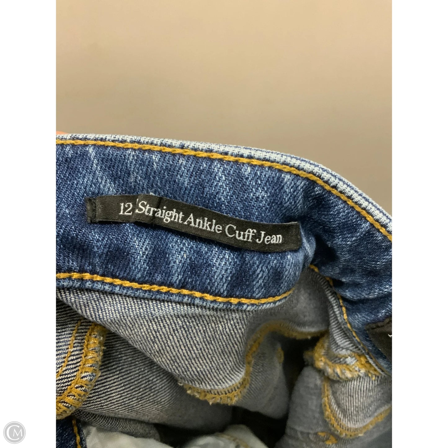 Jeans Straight By Talbots In Blue Denim, Size: 12
