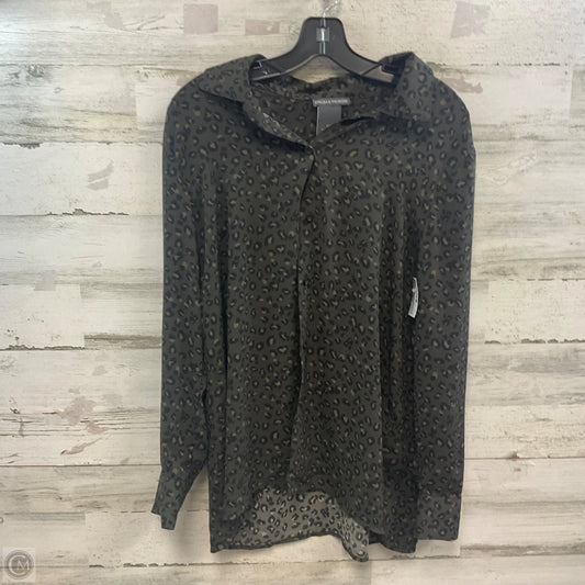 Blouse Long Sleeve By Chelsea And Theodore In Animal Print, Size: L